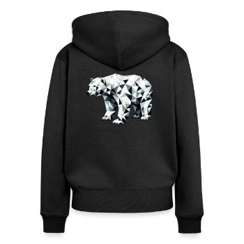 Eisbär // polar bear - Frauen Premium Bio Zip Hoodie - Schwarz - Hinten - Julia (174cm)
