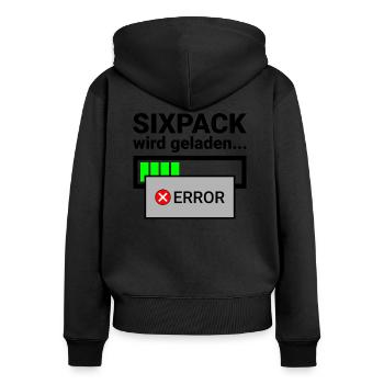 Selbstironie beim Abnehmen Lustiges Fitness Motiv - Frauen Premium Bio Zip Hoodie - Schwarz - Hinten - Julia (174cm)