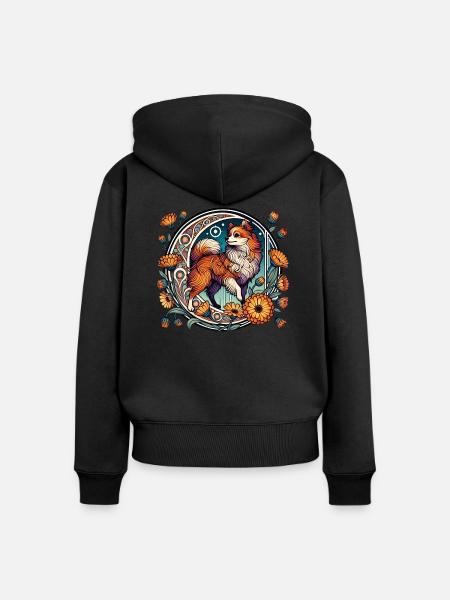Pommern - Frauen Premium Bio Zip Hoodie - Schwarz