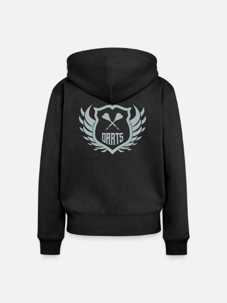 darts crest - Frauen Premium Bio Zip Hoodie - Schwarz