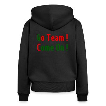 Go Team ! - Sweat à capuche zippé Premium bio Femme - noir - Dos - Julia (174cm)