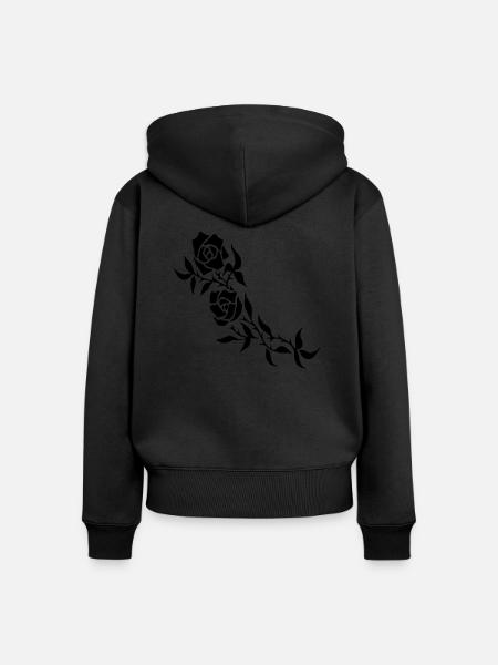 Rose - Frauen Premium Bio Zip Hoodie - Schwarz