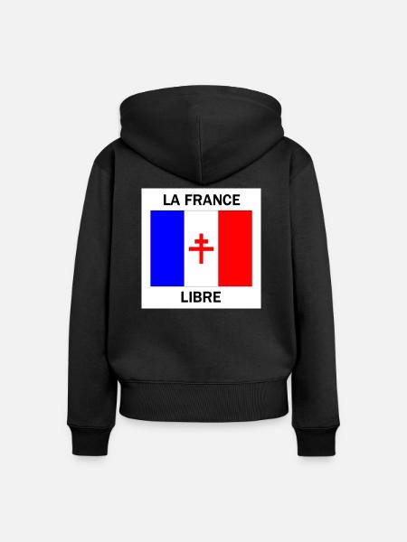 Kostenlose Frankreich - Frauen Premium Bio Zip Hoodie - Schwarz