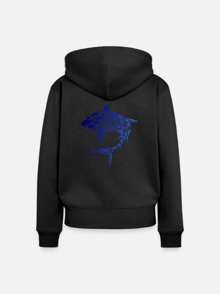 bigfish - Frauen Premium Bio Zip Hoodie - Schwarz