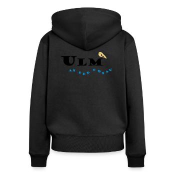 Ulm - Women's Premium Organic Zip Hoodie - black - Back - Julia (174cm)
