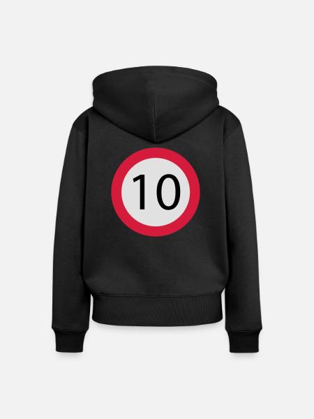 10 - Frauen Premium Bio Zip Hoodie - Schwarz