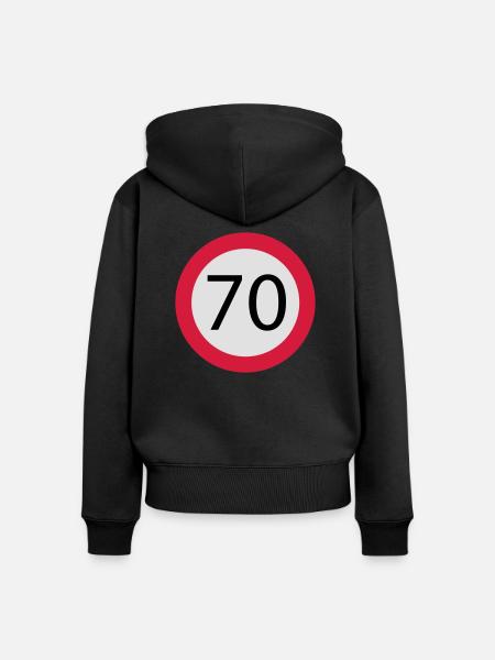 70 - Frauen Premium Bio Zip Hoodie - Schwarz