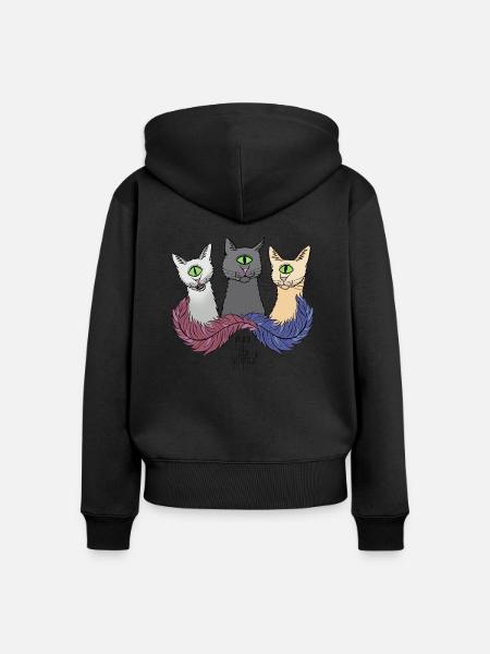 praisethecyclopscats - Frauen Premium Bio Zip Hoodie - Schwarz