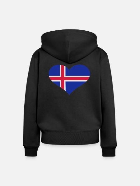 Island - Frauen Premium Bio Zip Hoodie - Schwarz