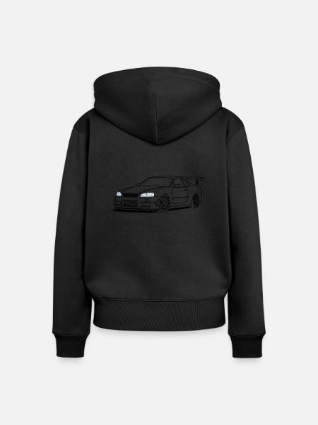 cool car headlights - Frauen Premium Bio Zip Hoodie - Schwarz