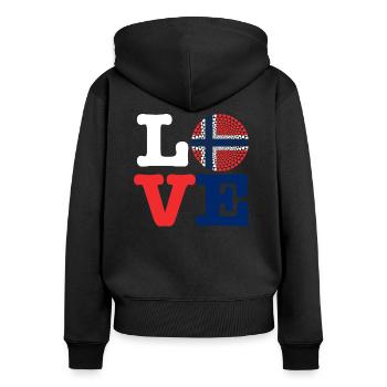 COEUR NORVÈGE - Sweat à capuche zippé Premium bio Femme - noir - Dos - Julia (174cm)