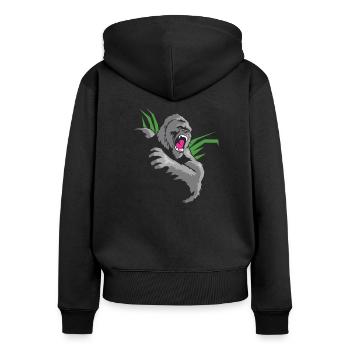 kingkong - Women's Premium Organic Zip Hoodie - black - Back - Julia (174cm)
