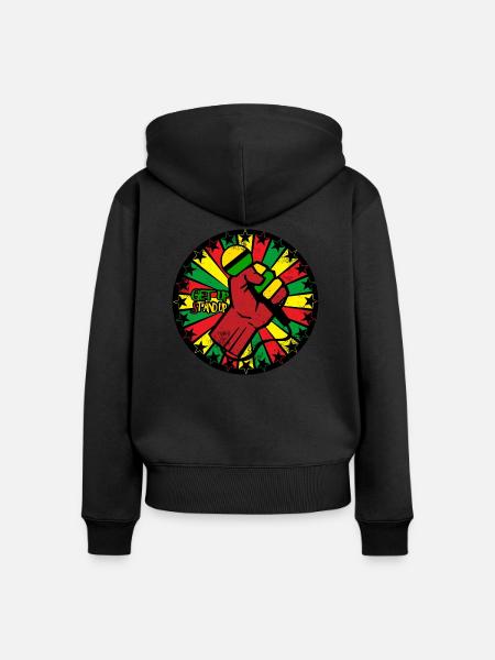 Reggae - Frauen Premium Bio Zip Hoodie - Schwarz