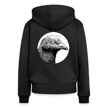 Digital Direkt - Natur Vogel Bird Freedom Freiheit - Frauen Premium Bio Zip Hoodie - Schwarz - Hinten - Julia (174cm)