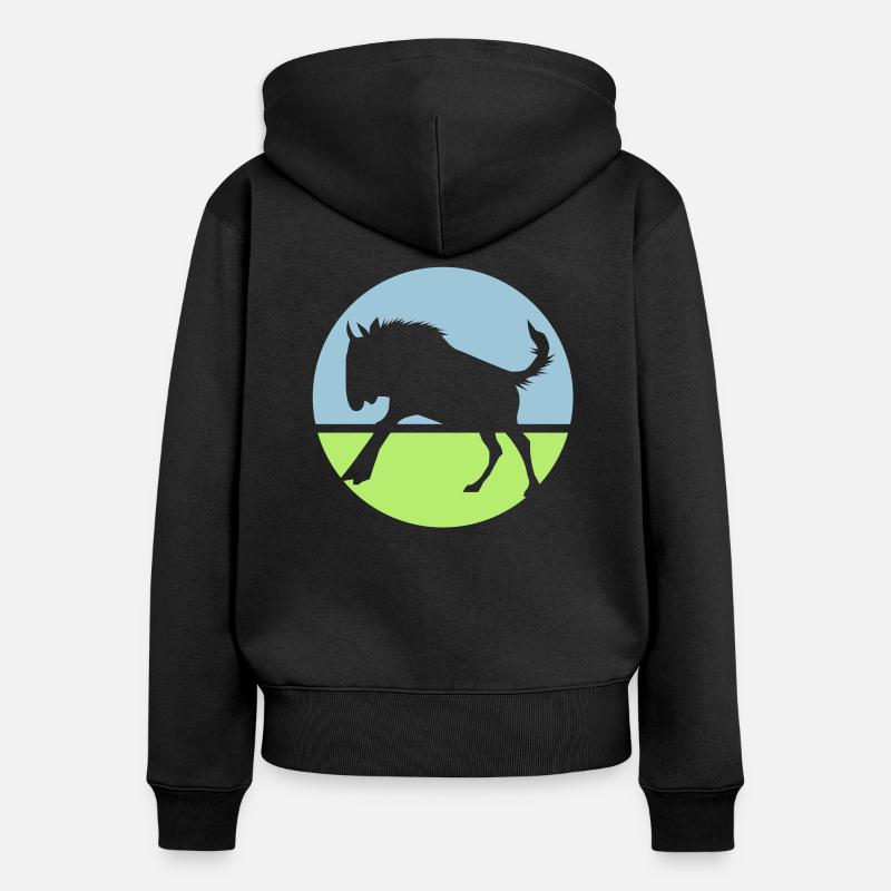 Gnu - Frauen Premium Bio Zip Hoodie - Schwarz