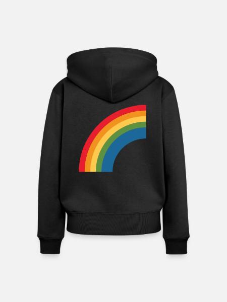 rainbow lbgt - Frauen Premium Bio Zip Hoodie - Schwarz