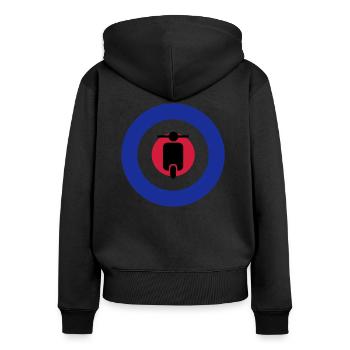 mods target - Sweat à capuche zippé Premium bio Femme - noir - Dos - Julia (174cm)