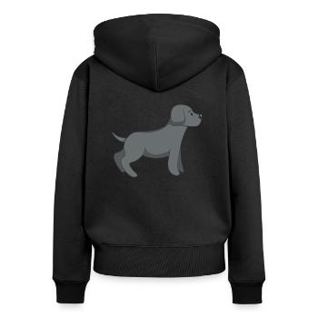 Cute Dog - Sweat à capuche zippé Premium bio Femme - noir - Dos - Julia (174cm)