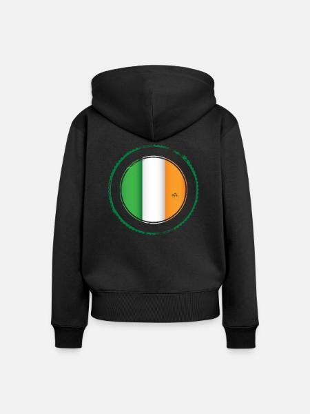 Irish flag de - Frauen Premium Bio Zip Hoodie - Schwarz