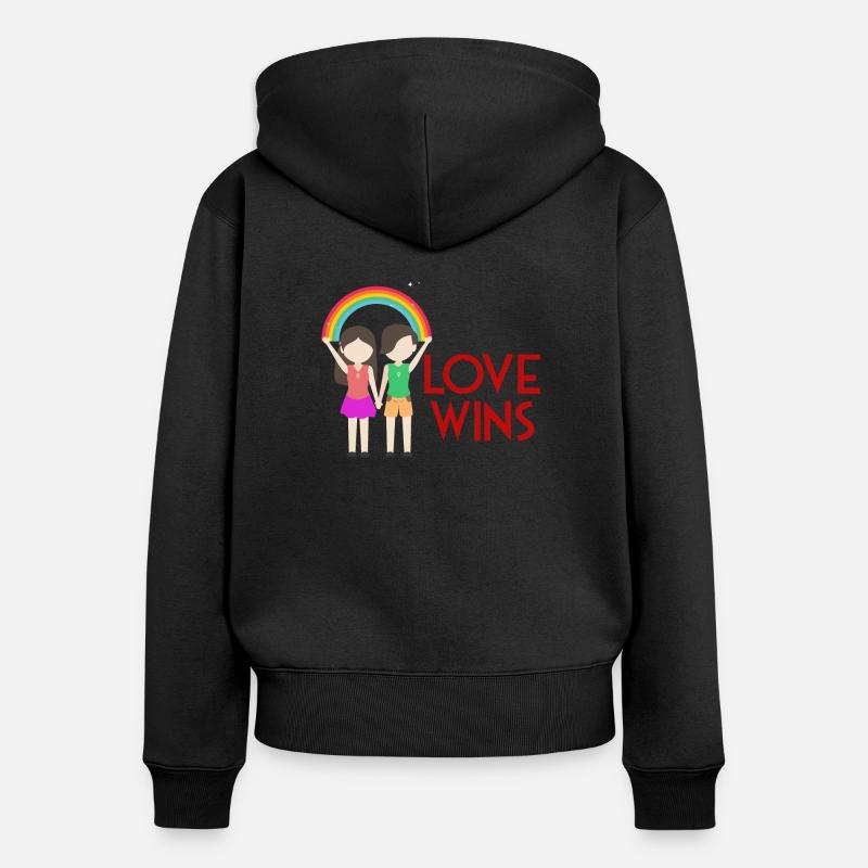 Idée cadeau anniversaire Saint Valentin - Sweat à capuche zippé Premium bio Femme - noir
