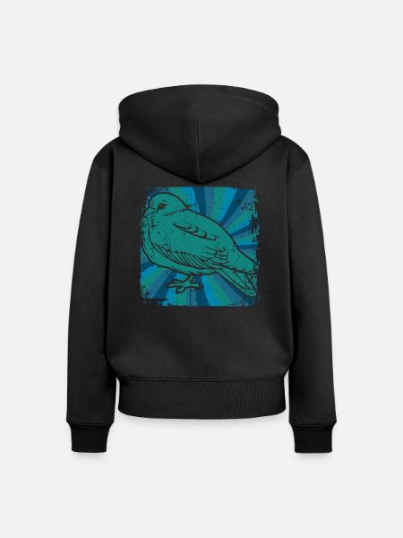 Taube Brieftaube - Frauen Premium Bio Zip Hoodie - Schwarz
