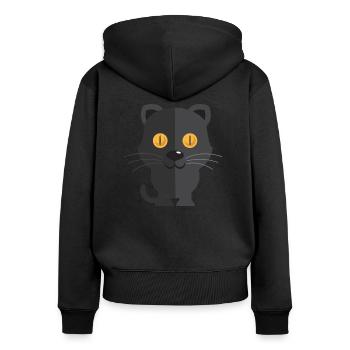 Animals Tiere Animal Print Nature 26 - Frauen Premium Bio Zip Hoodie - Schwarz - Hinten - Julia (174cm)