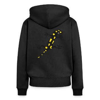 Salamandre - Sweat à capuche zippé Premium bio Femme - noir - Dos - Julia (174cm)