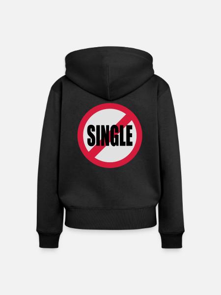 single - Frauen Premium Bio Zip Hoodie - Schwarz