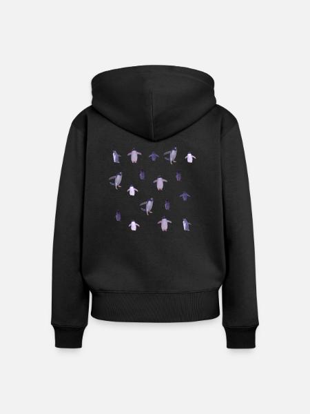 Pinguine - Frauen Premium Bio Zip Hoodie - Schwarz