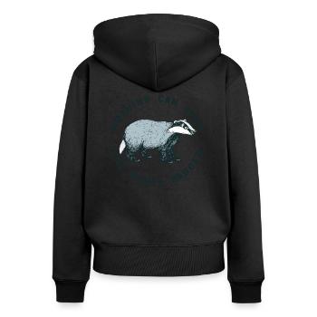 NOTHING CAN STOP THE HONEY BADGER - Sweat à capuche zippé Premium bio Femme - noir - Dos - Julia (174cm)
