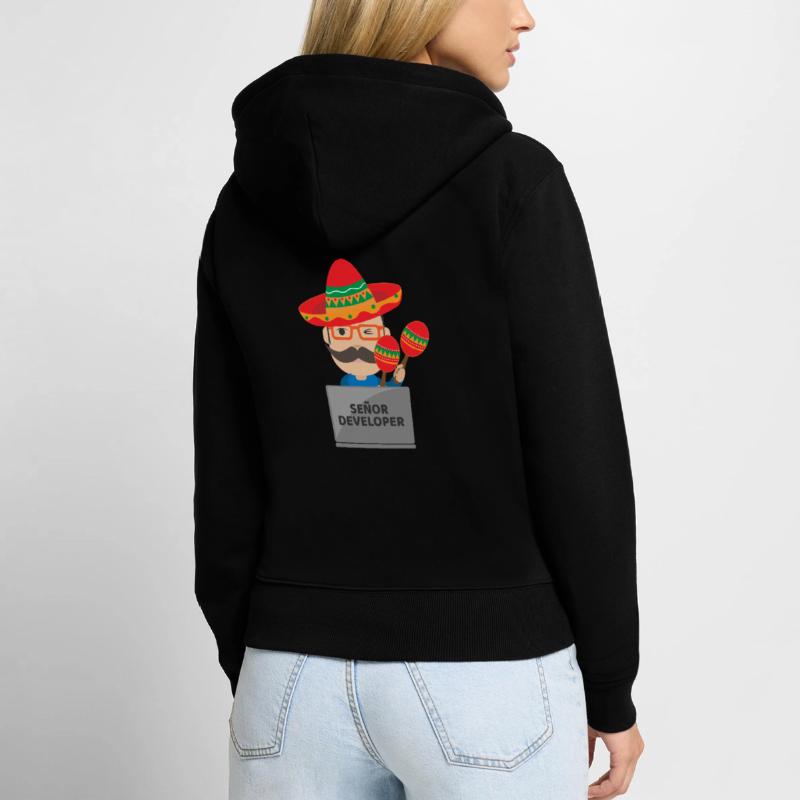 Señor Developer Senior Developer - Idée cadeau Sweat à capuche zippé Premium bio Femme