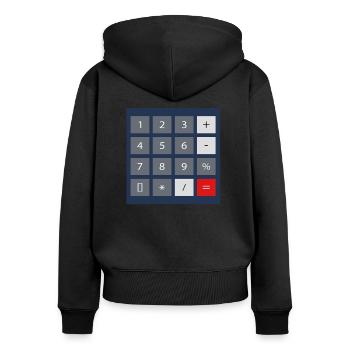 calculatrice de poche - Sweat à capuche zippé Premium bio Femme - noir - Dos - Julia (174cm)