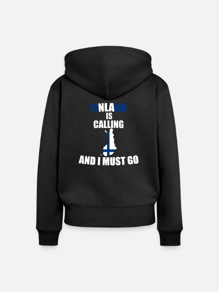 Finnland - Frauen Premium Bio Zip Hoodie - Schwarz
