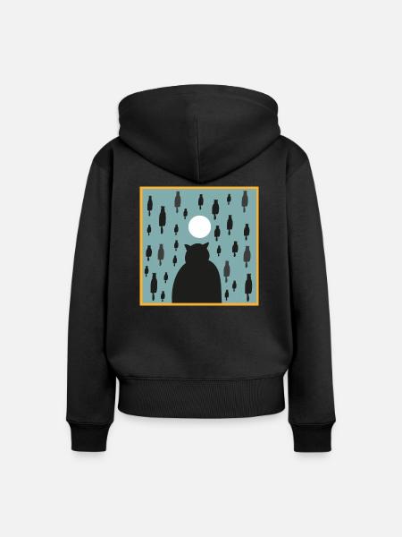 Katzenregen - Frauen Premium Bio Zip Hoodie - Schwarz