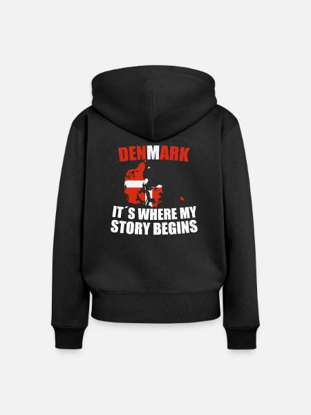 Dänemark - Frauen Premium Bio Zip Hoodie - Schwarz