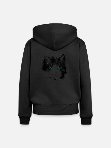 Cat eyes - Frauen Premium Bio Zip Hoodie - Schwarz