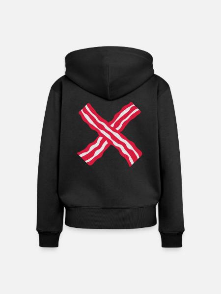 Bacon Cross - Frauen Premium Bio Zip Hoodie - Schwarz