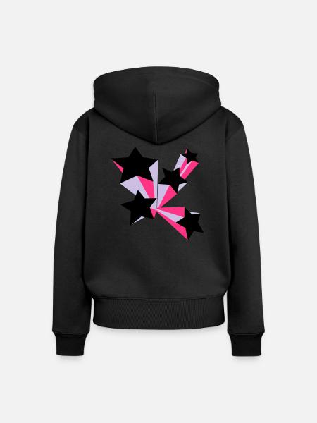 Sterne 3D - Frauen Premium Bio Zip Hoodie - Schwarz