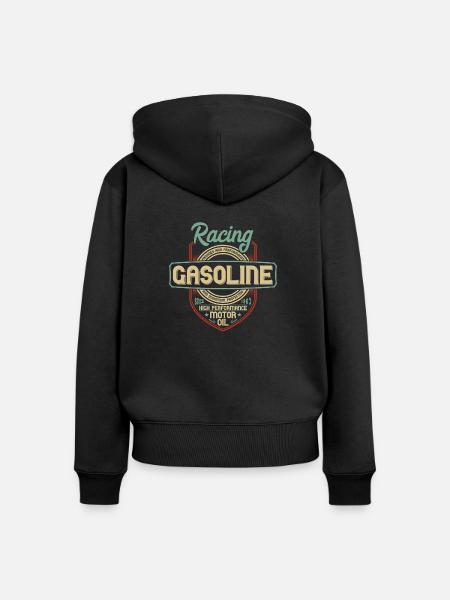 RASING-BENZIN - Frauen Premium Bio Zip Hoodie - Schwarz