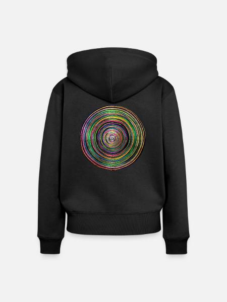 Hypnotischer Kreis - Frauen Premium Bio Zip Hoodie - Schwarz
