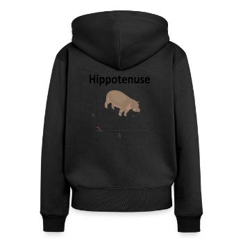 Hippotenuse - Sweat à capuche zippé Premium bio Femme - noir - Dos - Julia (174cm)