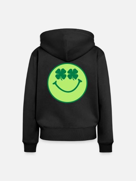 Smiley - Frauen Premium Bio Zip Hoodie - Schwarz