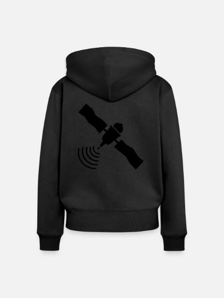 Satellit - Frauen Premium Bio Zip Hoodie - Schwarz