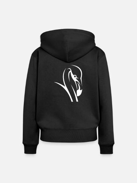 flamingo - Frauen Premium Bio Zip Hoodie - Schwarz