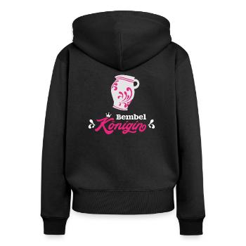 Apfelwein Bembel Königin Frankfurt FFM Äppelwoi - Frauen Premium Bio Zip Hoodie - Schwarz - Hinten - Julia (174cm)