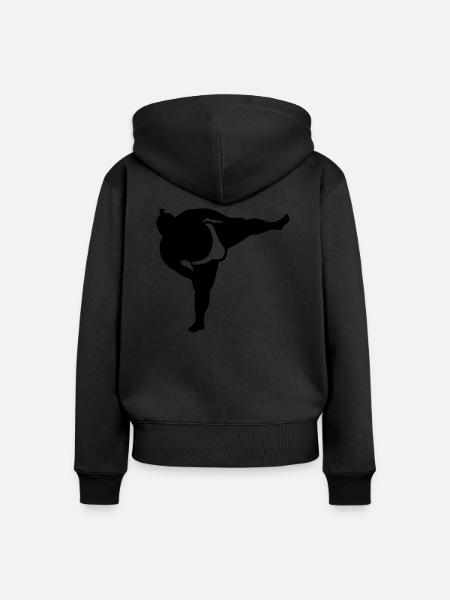 Sumo - Frauen Premium Bio Zip Hoodie - Schwarz