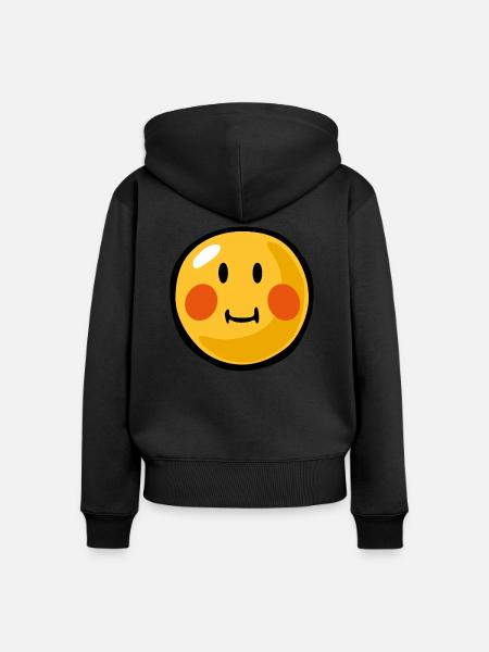 Smiley blushed - Frauen Premium Bio Zip Hoodie - Schwarz