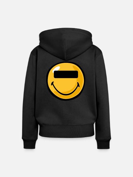 Smiley anonymous - Frauen Premium Bio Zip Hoodie - Schwarz