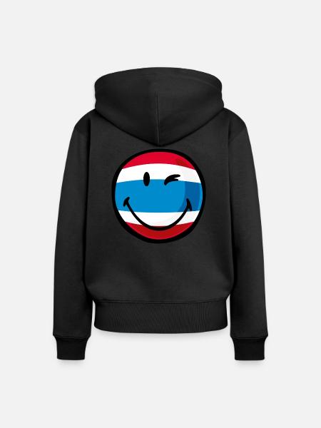 Smiley Thailand - Frauen Premium Bio Zip Hoodie - Schwarz