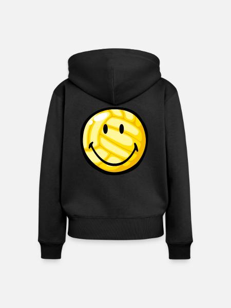 Smiley Volleyball - Frauen Premium Bio Zip Hoodie - Schwarz